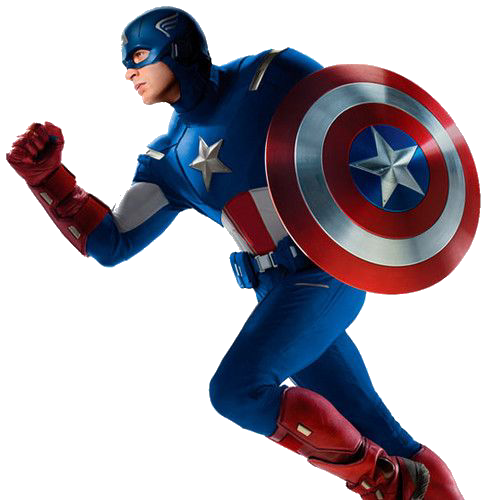 Captain America rent met zijn schild