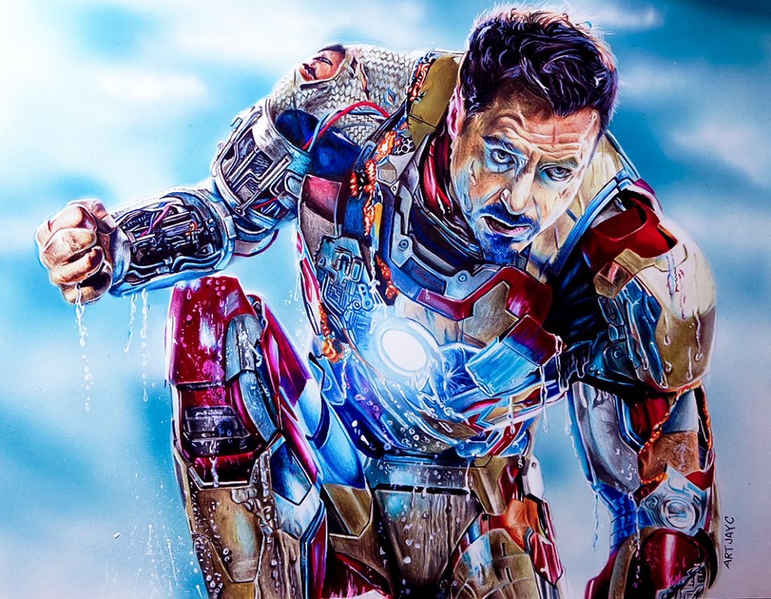 Iron Man in zijn rode met gouden harnas